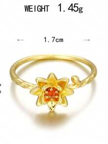 Fashion Luxury Rose Synthetic  Single Flower Ring Finger Ring Valentine's Day Gift - Nhiều màu - Xem 15