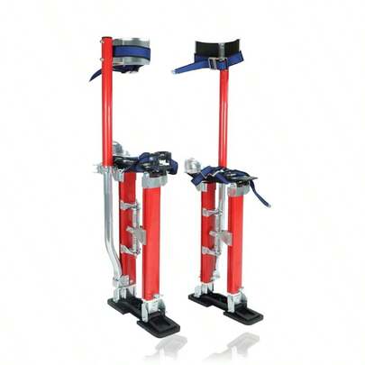 Red 15"-23" Adjustable Drywall Stilts Tool For Painters Walking Taping