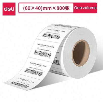 DELI 11872 Dreifach beständiges Thermoetikettenpapier für Einzelhandel, Gastronomie und Frischwarenetikettierung. Wasser- und ölabweisend, sorgt für klare Lesbarkeit, leicht zu reißen und aufzubringen, fleckenabweisend und leicht zu reinigen. Weiß.