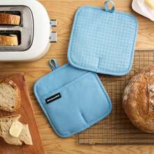 CYPNKitchenAid Gourmet Series - Juego de 2 Soportes para ollas 2 Unidades Resistente al Calor hasta 700 °F Agarre de Silicona Suave puño magnético Terciopelo Azul 8 x 8 PulgadasFashion - 227321048 - Ver 3