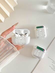 Numeric Painted Transparent Earphone Case With Detachable Buttons, Fashion Bluetooth Headphone Protective Cover Compatible With AirPods, Pro, 3, Pro (2nd Generation), 1/2 - Multicolor - View 7