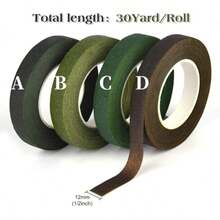 1~8Rolls Floriculture Tape Self-Adhesive Bouquet Floral Stem Paper Tape Stamen Wrapping Florist DIY Flower Craft Wedding Party Supplies (30Yards/Roll) - Multicolor - View 17