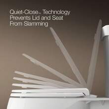 CYPNKOHLER 25875-0 Hyten - Asiento de inodoro alargado de cierre suave elevado asiento contorneado con parachoques apretados herrajes de fijación rápida asiento de inodoro sin golpe color blancoFashion - Blanco - Ver 8