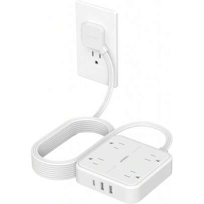 TESSAN Regleta Multicontacto con Protector de Sobretensión, 1.5M Plana Extension Electrica, Enchufe Plano Conector Multiple con 4 Salidas y 3 USB (1 USB C), Hogar Dorm Oficina, Gris : Electrónicos