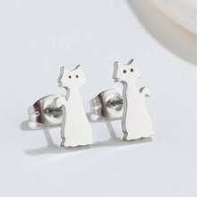 1 Pairs Shield Star Stud Earrings With A Hollowed-Out Five-Pointed Star Pattern, Suitable For Daily Wear Or To Pair With Casual And Street Style Clothing - GED497 - View 10