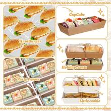Charcuterie Boxes With Clear Lids,100 Pack Paper Rectangle Disposable FSandsswich Boxes, Cookie Boxes, Bakery Bread Boxes For Cookies Desserts Mini Cakes Packaging(Brown, White) - Trắng - Xem 4