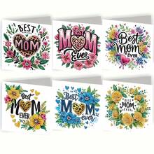 6pcs Diamond Painting Greeting Card Set, DIY Butterfly Theme Design - Includes 6 Envelopes, High-Quality Craft Paper Material, Mosaic Art Creative Postcard. Suitable For Holiday Blessings Or Conveying Heartfelt Gifts, Expressing Warmth And The Best Wishes. - Multicolor - View 9