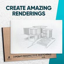 Kooalaa Tools | Drawing Perspective (1 And 2-Point) Large Sketch Pad (3 Point - 11 X 17) - 3Point-11x17 - 查看 7