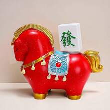 1pc New Chinese National Treasure Red Horse Home Decor, High-End Niche Office Desk Ornament, Handcrafted, Original Design Auspicious "Horse Arrives" Mascot, Wealth Decoration, Housewarming Gift, Flaming Red Horse Sculpture Desk Decor, Creative Gift For Leaders, Colleagues And Friends, Zodiac Year Lucky Ornament, Study Room Decoration, Exquisite Resin Craftsmanship, Meaning Success And Career Prosperity - Multicolor - View 11