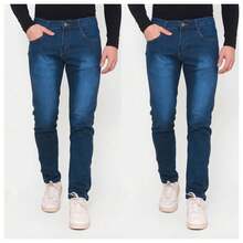 Kit Of 2 Men's Jeans With Lycra – Basic, Comfortable And With A Perfect Fit | Premium Stretch Fabric | Ideal For Everyday Wear - 藍色+藍色 - 查看 11