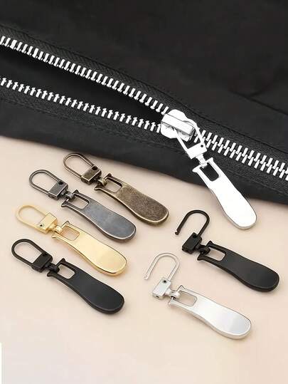 Universal Zipper Pull Replacement Kit, Interchangeable Zipper Pulls, Versatile Design, Multiple Sizes, Quick Repair For Clothing And Luggage, Easy To Install Zipper Repair Accessories, Black And Coffee Color