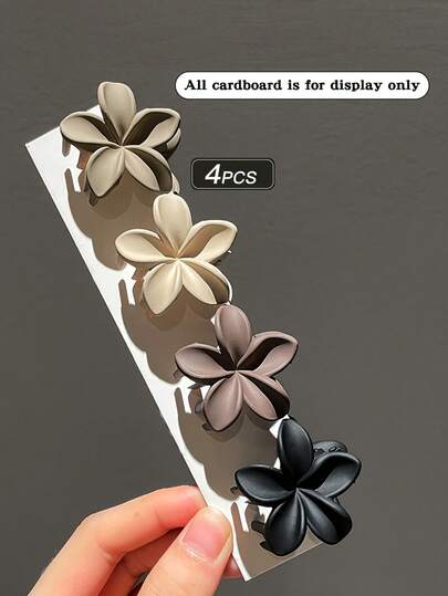 4Pcs Small To Medium Bauhinia Frosted Hair Clip For Women, Cute Updo Hair Clip, High-End Back Hair Hair Claw Hair Accessory Women Claw Clips Elegant Hair Accessories