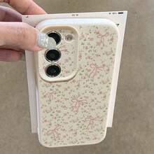 1个TPU材质花卉蝴蝶结设计时尚手机壳，兼容三星A05s、A12、A13、A14、A14 4G、A15、A21s、A23、A25、A32、A32 5G、A34、A35、A50s、A51、A52、A53、A54、A55、A71、A72、A73、S10、S20 FE、S20 Ultra、S21 Ultra、S22、S22 Plus、S23、S24、红米10C、12C、Note 10、11、12、13、Pro Plus、Note 8、9 Pro，全包防摔软壳手机保护套 - 白色 - 查看 4