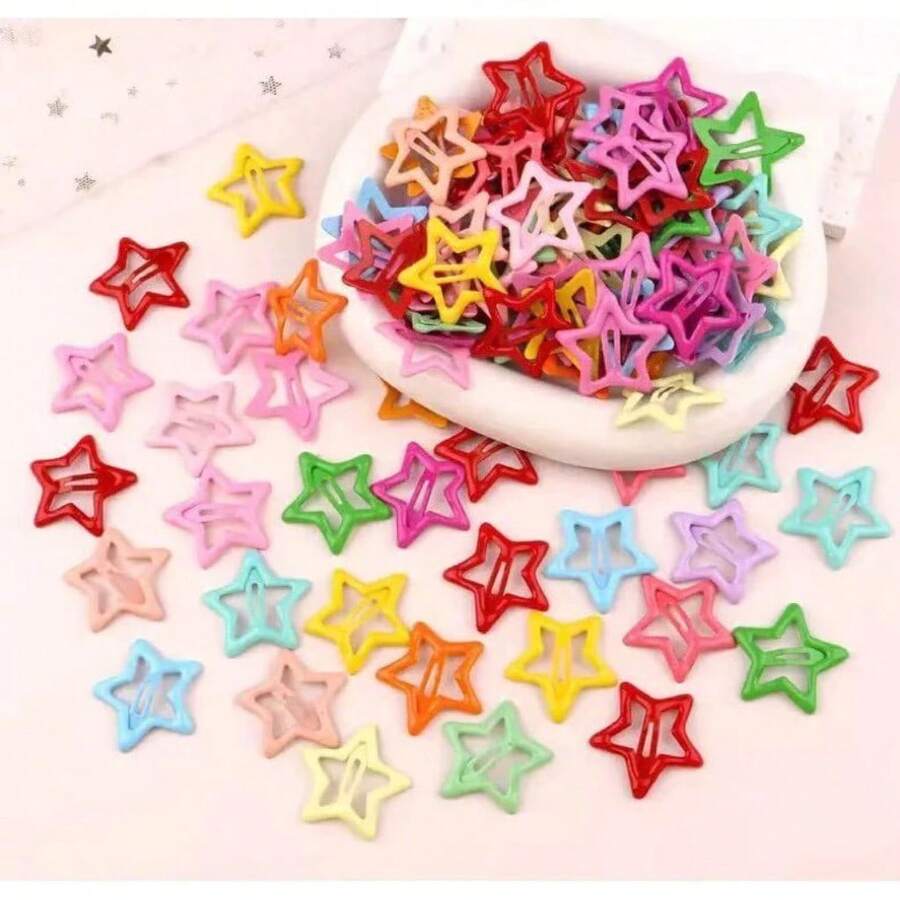 Star Hair Clips For Children 10/20/30 Units, Party And Everyday Accessories, Cute - 30UN - Màu ngẫu nhiên - Xem 1
