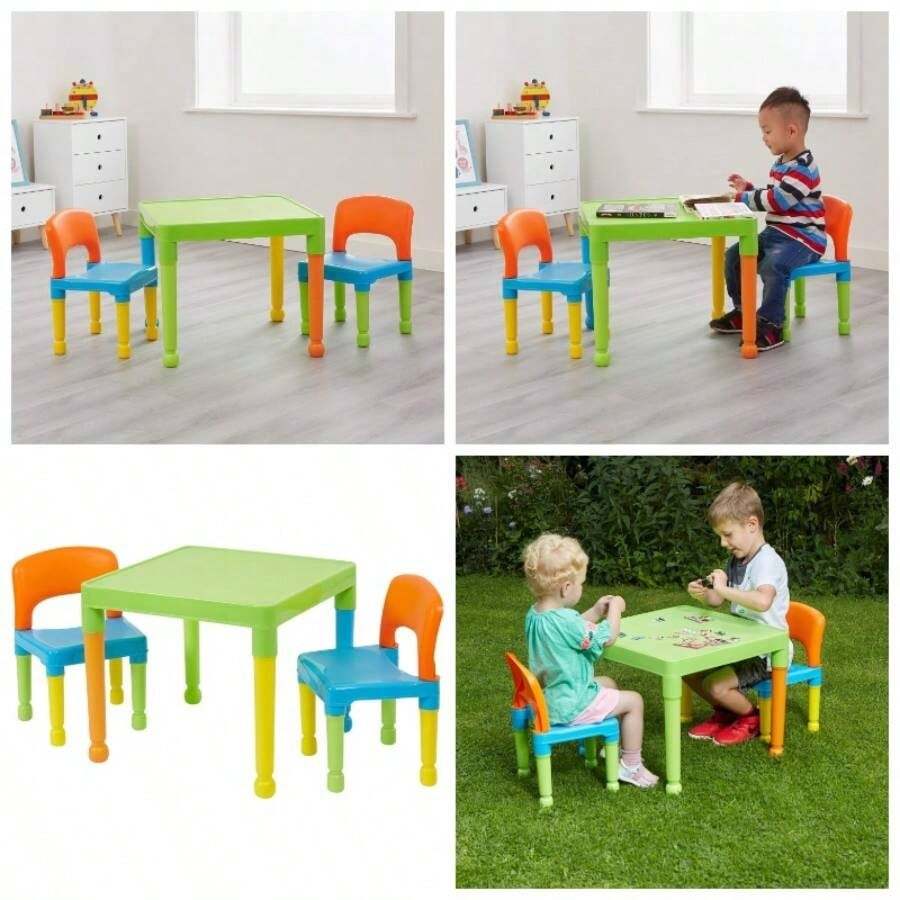 ''s Multi - Coloured Table 2 Chairs Set, Multicoloured, 51x51x43.5 - Multicolored - View 1
