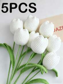 1pc/Pack DIY Crochet Tulip Gift, DIY Artificial Flower Bouquet, Handmade Crochet Tulip Bouquet, Crochet Flower Bouquet Gift, Perfect Gift For Women, Valentine's Day, Birthday Or Graduation Ceremony - Multicolor - View 18