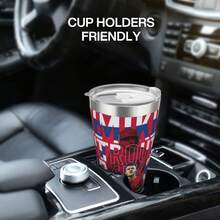 304 Stainless Steel Double Silver Edge Vacuum Insulated Drum 340g - Reusable Travel Cup With Stainless Steel Straw - This Is A Stainless Steel Water Cup About The Mikes Trouts Theme - Leak Proof, Sweat Proof, Can Maintain Hot And Cold Temperatures For Hours, Freess Of Bisphenol A, Suitable For Car Cup Holders, Very Suitable For Match Days, Sports Events, Commuting, Office Rest And Outdoor Activities, Durable Double Wall Structure Fashionable Fan Gift - Silver - View 7