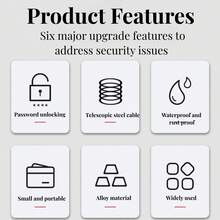 AD 黑色钢缆密码锁 - 自行车、山地车、摩托车、头盔、行李箱防盗密码锁 - MMS - 查看 8