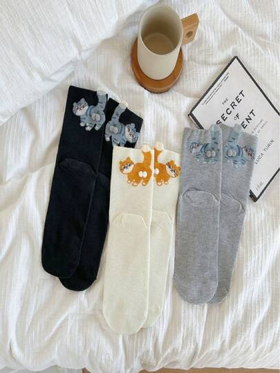 1 par moderiktiga personliga roliga söta kattäggsdesignade unisex benvärmare till mitten av vaden, lämpliga för vardagsbruk, campus, fest, halloween, jul, thanksgiving, alla hjärtans dag, födelsedagspresent