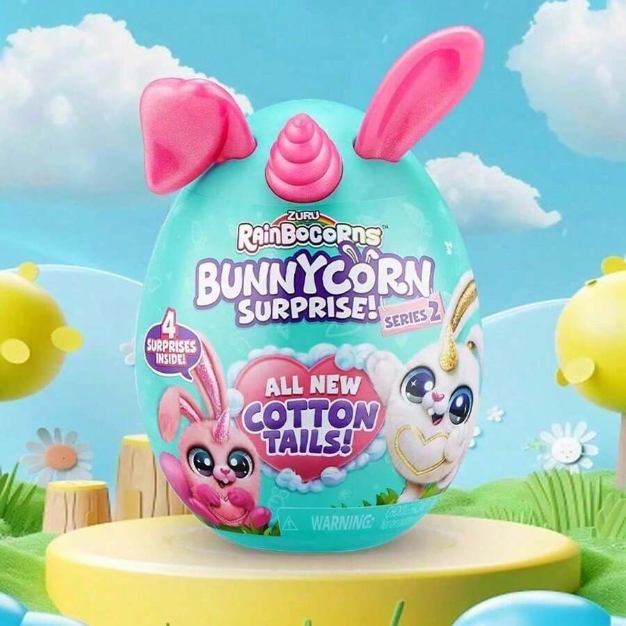 ZURU Rainbow Unicorn Bunny Surprise Gift Box Set - 1 Kotak Berisi 4 Mainan (Tekstur Hati) - Telur Ajaib Unicorn Yunbo Kelinci Lucu - View 1
