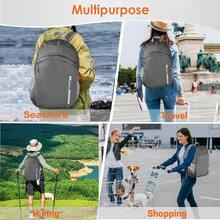 35L Mochila impermeable plegable y ligera para playa, con compartimento seco y húmedo, mochila HiFKing para hombres y mujeres, color negro - Gris - Ver 6