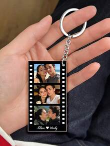 1-4pcs Customized Photo Acrylic Keychain - Personalized Couples Photo Keychain, Valentine's Day Anniversary Gift, Custom Name Keychain, Couples Keychain Suitable For Both Men And Women, Romantic Meaningful Design, Ideal For Couples, Him, Her, Boyfriend, Girlfriend, Husband, Wife, Perfect For Valentine's Day, Anniversaries, Daily Commemoration - Multicolor - View 7