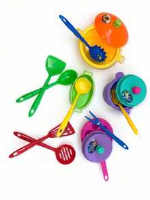 Set de Cocina de Juguete para Niñas - Kit de Utensilios de Cocinita Realista con Ollas, Sartenes y Espátulas de Colores - Juego de Rol Educativo para Niños - Multicolor - Ver 4