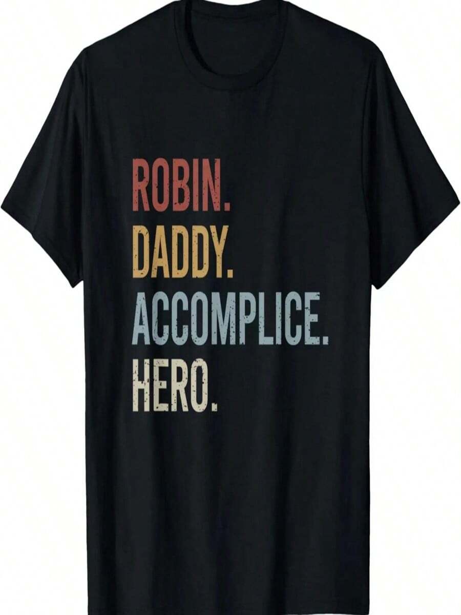 Robin Daddy Accomplice Hero Retro Style Vintage T-Shirt - Black27 - View 1