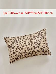 半件装棕色豹纹枕套，柔软透气，乡村风抱枕套，适用于沙发、现代卧室装饰，标准尺寸，不含枕芯 - 棕色 - 查看 11