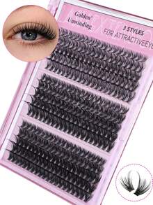 300片装 30D/40D/50D D型卷翘浓密假睫毛套装，DIY假睫毛套装，超浓密黑色假睫毛套装，日常妆容黑色假睫毛套装，D型卷翘假睫毛套装，300片装黑色单根假睫毛套装，8-16mm混合长度假睫毛套装，居家DIY，Rizos D型卷翘假睫毛，迷你旅行装及家用装 - D - 查看 1