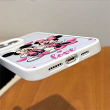 Disney.‌ Mickey And Minnie Patterned Phone Case With Hearts And Playful Designs. Compatible With IPhone 17, 16, 15, 14, 13, 12, And 11 Pro Models. Made Of TPU, Featuring Shockproof Protection. A Perfect Gift For Family, Friends, Birthdays, Valentine's Day, And Holidays. - 白色 - 查看 5