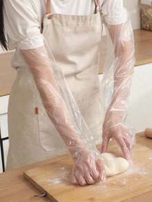 10/30pcs CPE Long-Arm Household Gloves For Kitchen Dishwashing, Vegetable Washing And Cleaning, Thickened, Lengthened, Elastic Mouth, Waterproof And Oilproof,Kitchen,Bathroom,Home,Household Supplies