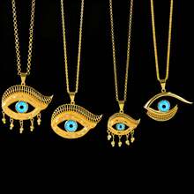 18k Gold Plated Vintage Arabic Style Pendant Necklace, Oval Shape, Bridal Wedding Party Jewelry Gift For Women - Pendant - View 10