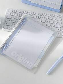 1pc A5 50 Sheets Thick Transparent Notebook, Practical For Students, Loose Leaf Binder, Meeting Notes, Diary, School & Office Supplies, Bible Copying, Classroom Notes, Stationery,Back To School - Multicolor - View 6