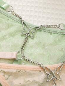 5pcs Sexy Lace Metal Chain Comfortable Women's Thong Panties - Multicolor - View 3