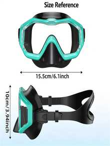 1pc Snorkeling Mask, 3-Window Full Panoramic Wide Angle HD Triple Lens, Adjustable Head Strap, Suitable For Teenagers - Multicolor - View 8