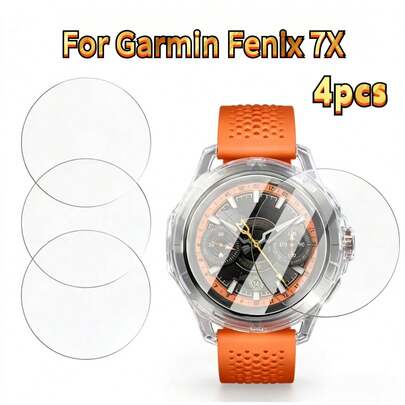 4 st. skärmskydd i härdat glas för Garmin Fenix 7X, 9H hårdhet, reptålig, fingeravtrycksfri, bubbelfri, enkel att installera