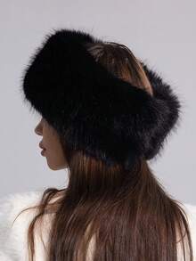Classic Faux Fur Headband For Women Thick Warm Winter Headwear, Fashionable Fleece Lined Ear Warmer For Casual Street & Ski Party, Autumn Winter Flattering Hair Accessory Gift - Taupe/Cream/Black Workout Hair Band Running Hair Accessories Yoga Head Scarf Sport Sweatband - Multicolor - View 10