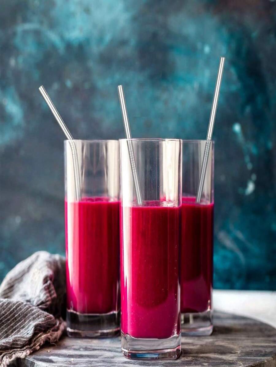 6支装可重复使用304不锈钢吸管，可用洗碗机清洗，包含2个清洁刷和1个收纳袋，日常饮用，限量版热销