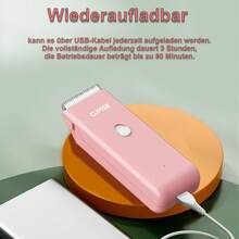 可充电宠物猫狗毛发修剪器，无线宠物美容剪 - 粉色 - 查看 6