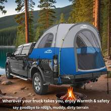 Truck Bed Tent,Waterproof PU3000mm Truck Tent, Tear-Resistant Potable Pickup Tent For 2 Person Camping And Outdoor With 3 Window 4 Storage Bag Compatible With F150 F250 F350 RAM Titan - Màu xanh lam - Xem 2