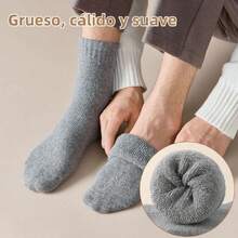 Pack de 5 Calcetines de Lana Térmicos para Mujer y Hombre, Antiolor, Ultra Cálidos, Suaves y Antifricción - Invierno, Senderismo o Hogar,40046381 - Blanco - Ver 2