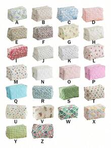 1 pieza Bolsa de cosméticos/bolsa de almacenamiento/bolsa de aseo personalizada bordada con flores, de gran capacidad y peso ligero, de uso versátil, con patrón de bordado personalizable, regalo ideal para novia, familia, compañeras de clase, hermanas, adecuado para viajes de negocios, vacaciones, regalo para dama de honor, bolsa de cosméticos, regalo personalizado, regalo de propuesta para dama de honor, regalo de despedida de soltera, regalo para fiesta de novia, decoración de oficina, accesorio de estilo de vida elegante. - Multicolor - Ver 6