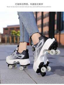 Giày nam thường ngày với hệ thống phanh 4 bánh - màu đen - Xem 3