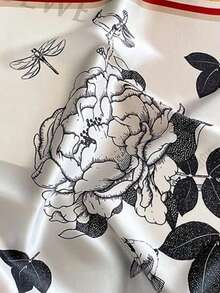 Women's Silk Touch Scarf, Square Scarf 70*70cm, Hair Scarf, Double-Sided Black Stripes - 香檳色 - 查看 7