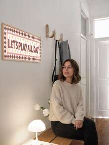 1pc Canvas Wall Art - "Good Old Days" Framed Print, "You Came Into This World, Life Is So Beautiful" Framed Print, Boy's Room Decor Framed "Love You To The Moon And Back" Banner Print, "Love You To The Moon And Back" Print Framed "Dream Big, Little One" Banner Print, "Dream Big, Little One" Print, Framed "Let's Play All Day" Baby Print – Framed Nursery Wall Art Perfect For Playroom Decor Nursery Decor Little One" Banner Print - Multicolor - View 10