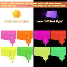 1 khăn trải bàn neon, 54" x 108", phản quang UV, thích hợp cho các bữa tiệc phát sáng, tiệc sinh nhật, tiệc rave, sự kiện ánh sáng đen. - Nhiều màu - Xem 6