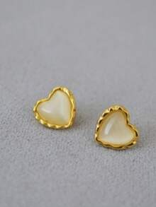 3对时尚几何猫眼耳钉套装，小巧可爱圆形、三角形、方形耳环，适合女性日常及节日佩戴 - 三件套 - 查看 9