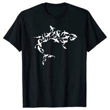 Camiseta de Amante del Tiburón Blanco Biología Marina Ciencia Animal para Hombres y Mujeres Talla Grande Cuello Redondo Ropa de Calle Unisex - Negro - Ver 11