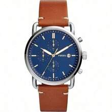 Fossil Men's Quartz Leather Three-Hand Watch, Stainless Steel Case/Scratch-Resistant Glass FS5401/FS5404/FS5504